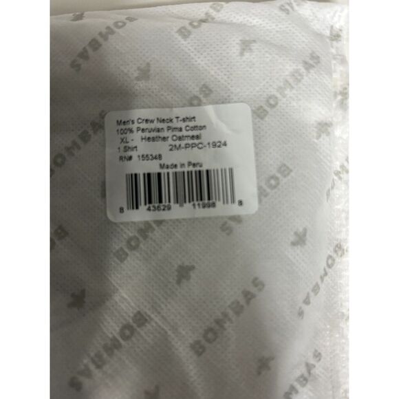 Bombas Bee Better T-Shirt Crew Neck Lot Of 2 Heather Oatmeal Pima Cotton XL - Picture 4 of 5